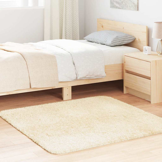 Long pile rug NAVARRA cream white 120x120 cm polyester
