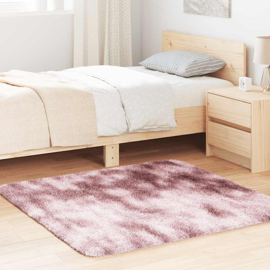 Long pile rug NAVARRA dusty pink 120x120 cm polyester