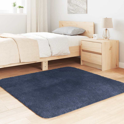 Long pile rug NAVARRA navy blue 120x120 cm polyester