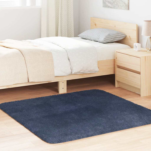 Long pile rug NAVARRA navy blue 120x120 cm polyester
