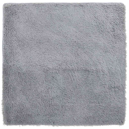 Long pile rug NAVARRA silver grey 120x120 cm polyester