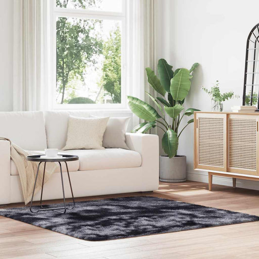 Long pile rug NAVARRA dark grey 160x160 cm polyester