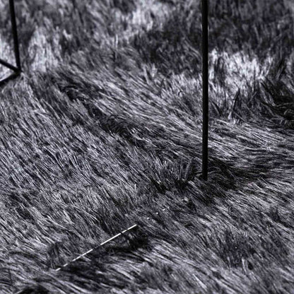 Long pile rug NAVARRA dark grey 200x200 cm polyester