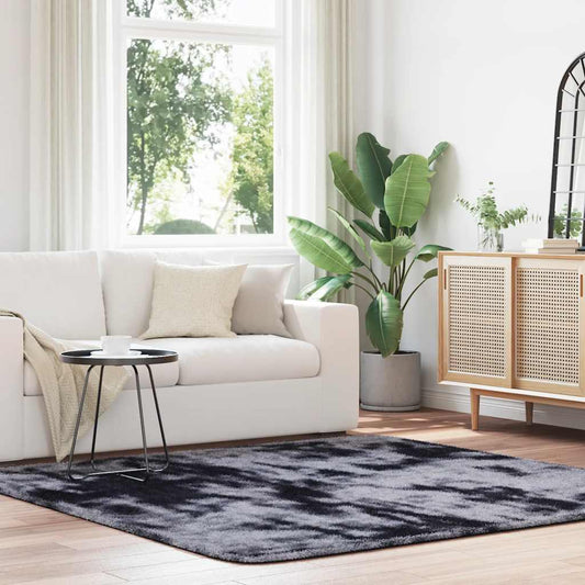Long pile rug NAVARRA dark grey 200x200 cm polyester