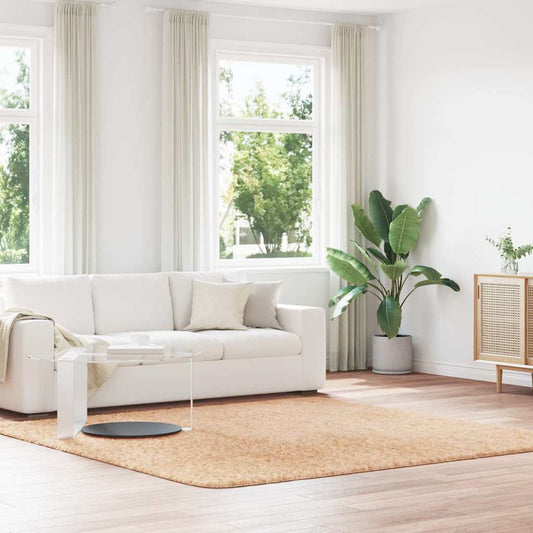 Long pile rug NAVARRA beige 240x240 cm polyester