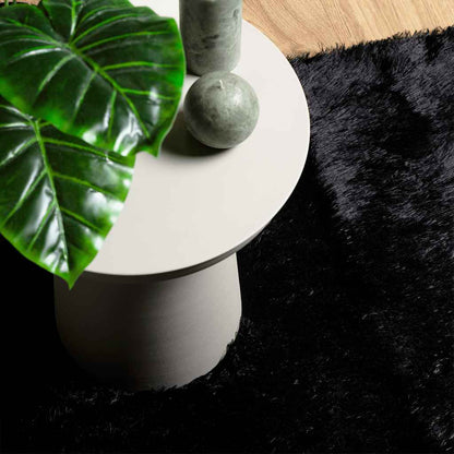Long pile rug NAVARRA black 240x240 cm polyester