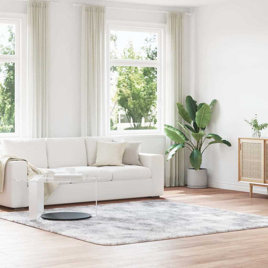 Long pile rug NAVARRA light grey 240x240 cm polyester