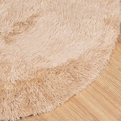 Long pile rug NAVARRA beige 100x100 cm polyester