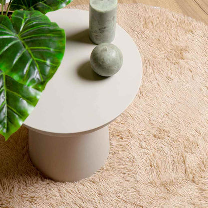 Long pile rug NAVARRA beige 100x100 cm polyester