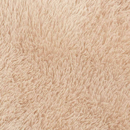 Long pile rug NAVARRA beige 100x100 cm polyester