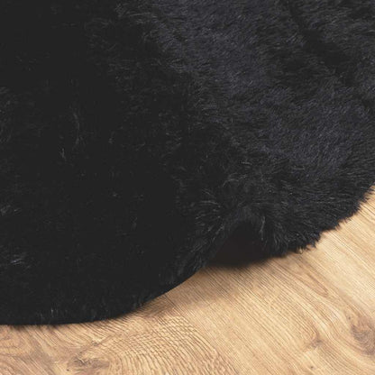 Long pile rug NAVARRA black 100x100 cm polyester