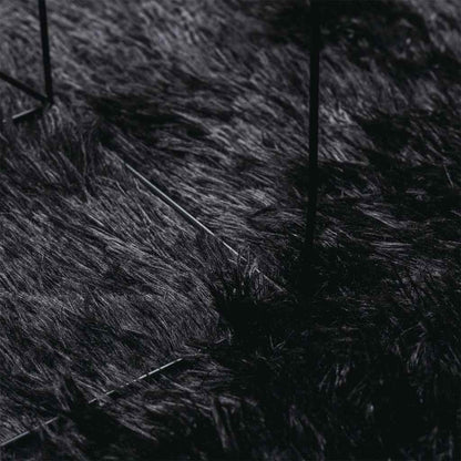 Long pile rug NAVARRA black 100x100 cm polyester