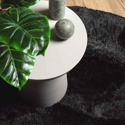Long pile rug NAVARRA black 100x100 cm polyester