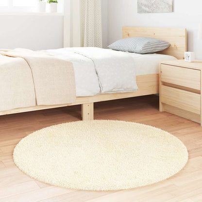 Long pile rug NAVARRA cream 100x100 cm polyester