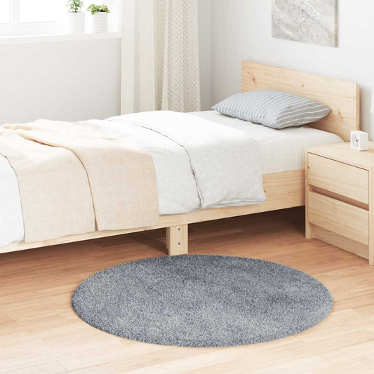 Long pile rug NAVARRA silver grey 100x100 cm polyester