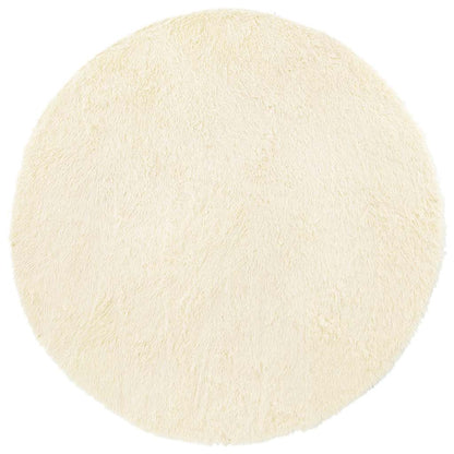 Long pile rug NAVARRA cream white 120x120 cm polyester