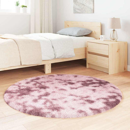 Long pile rug NAVARRA dusty pink 120x120 cm polyester