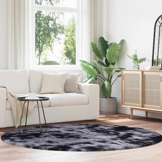 Long pile rug NAVARRA dark grey 200x200 cm polyester