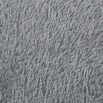Long pile rug NAVARRA silver grey 200x200 cm polyester