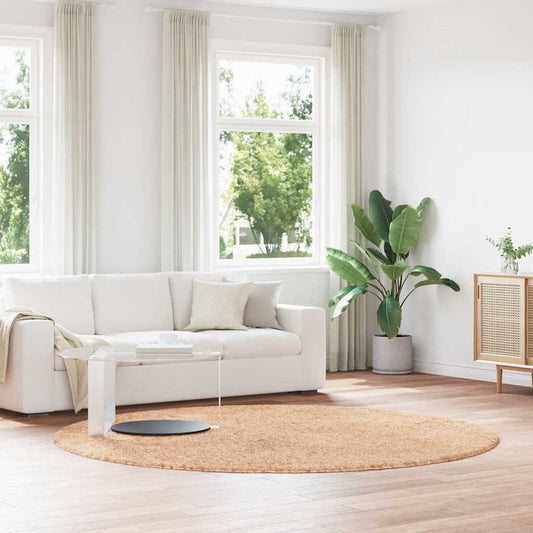 Long pile rug NAVARRA beige 240x240 cm polyester