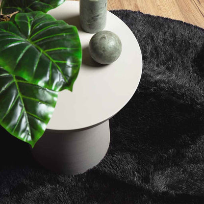 Long pile rug NAVARRA black 240x240 cm polyester