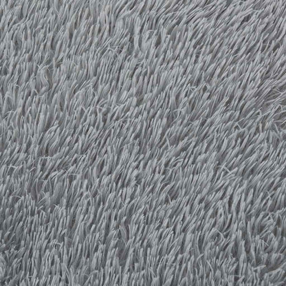 Long pile rug NAVARRA silver grey 240x240 cm polyester