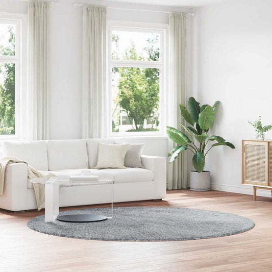 Long pile rug NAVARRA silver grey 240x240 cm polyester