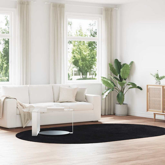Long pile rug NAVARRA black 300x200 cm polyester