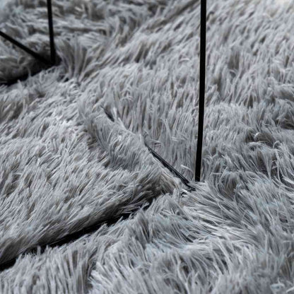 Long pile rug NAVARRA silver grey 300x200 cm polyester