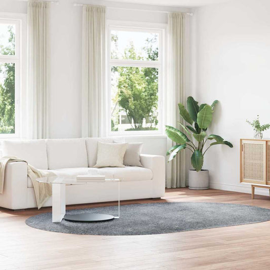 Long pile rug NAVARRA silver grey 300x200 cm polyester