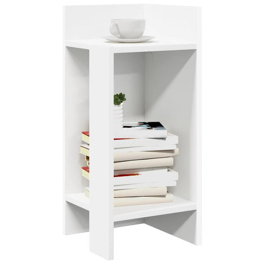 Side table 2 pcs with shelf white 25.5x27x60 cm