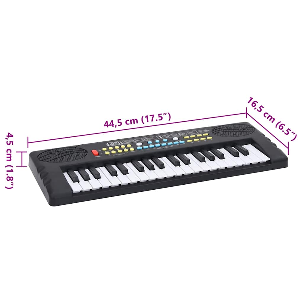 Piano elektriskt tangentbord 37 tangenter och mikrofon för barn