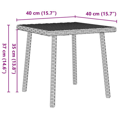 Soffbord för trädgården rektangulärt ljusgrå 40x40x37 cm