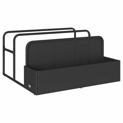 Floating storage by the pool black 110x100x57 cm synthetic rattan