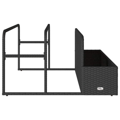 Floating storage by the pool black 110x100x57 cm synthetic rattan