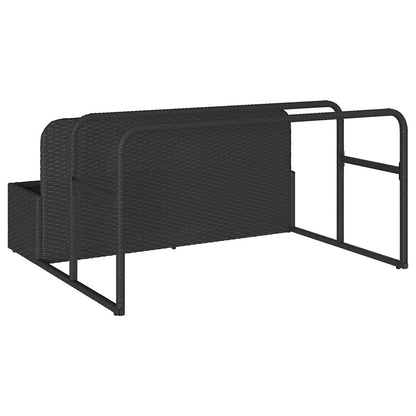 Floating storage by the pool black 110x100x57 cm synthetic rattan