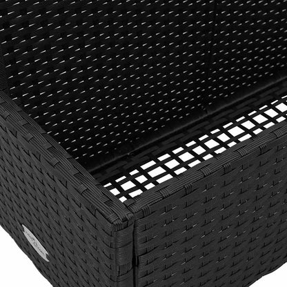 Floating storage by the pool black 110x100x57 cm synthetic rattan