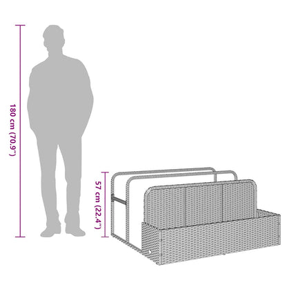 Floating storage by the pool black 110x100x57 cm synthetic rattan