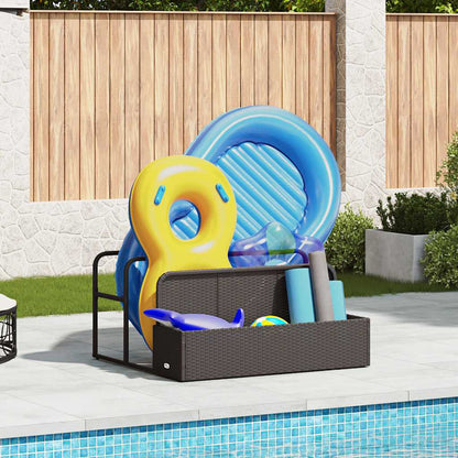 Floating storage by the pool black 110x100x57 cm synthetic rattan