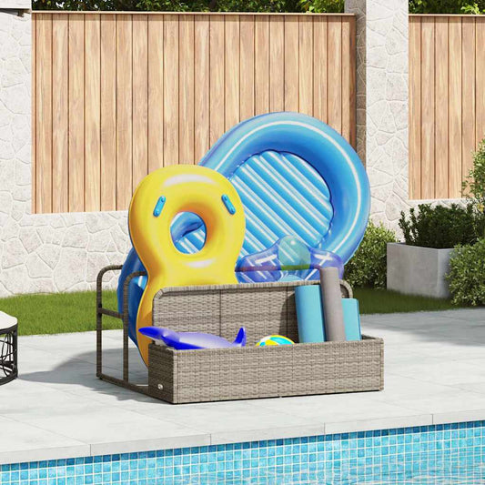 Pool float storage, light grey 110x100x57 cm synthetic rattan