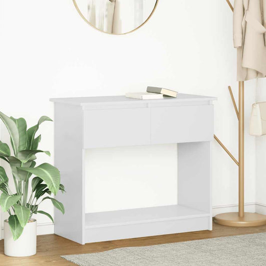 Storage table with drawers white 85.5x38.5x74.5 cm