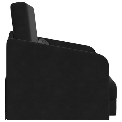 golvsängsoffa 2-i-1 svart 65x80x83 cm sammet