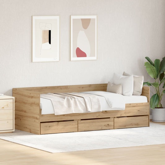 Dagsäng Hantverksmässig ek Konstruerat trä 90 x 190 cm Hållbar