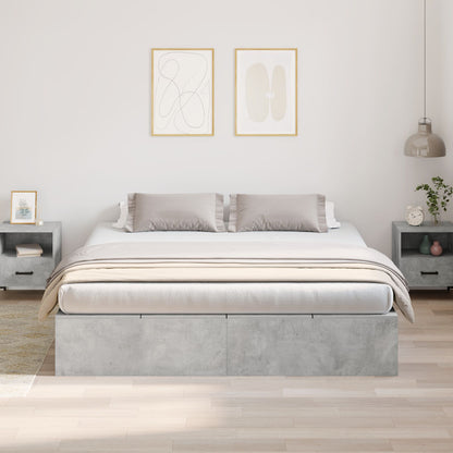 Förvaringssängram Betonggrå 200x200 cm